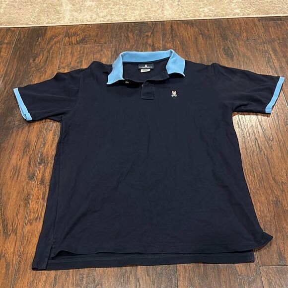 Psycho Bunny Navy Polo shirts
Size XXL navy with light blue collar EUC - Picture 1 of 8